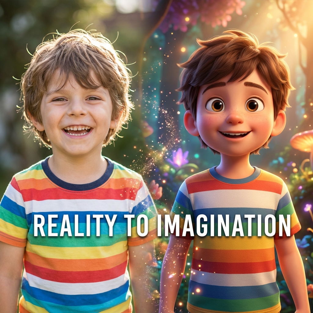 Przemiana dziecka w postać z bajki - Przed i Po